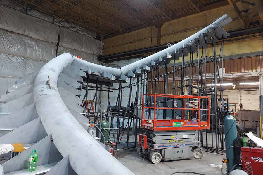 Spectacular Pipe Stringer on Display in the Lobby of the Volvo Cab Assembly Building